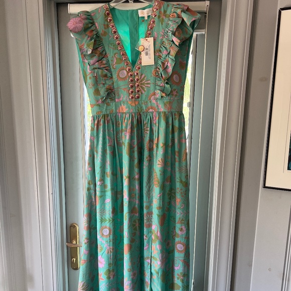 Sheridan French Stacey Dress In Green Floral/NWT Never Been Worn - Picture 2 of 4